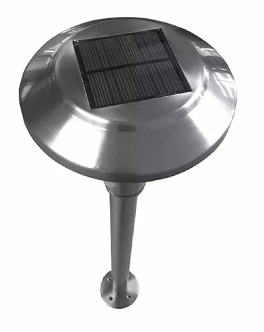 Luminária LED Solar Inox jardim, Piscina.