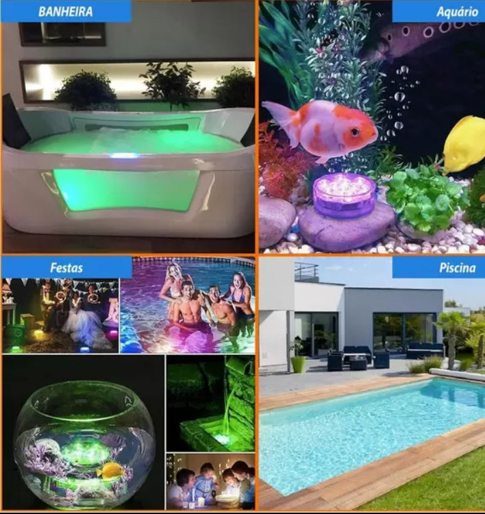 Luminaria Led de piscina, Spot a pilha aquário submersível ip68