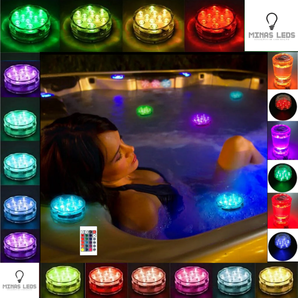 Luminaria Led de piscina, Spot a pilha aquário submersível ip68