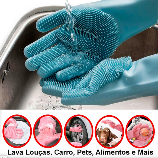 Mega Luva Silicone esponja Protege calor e frio