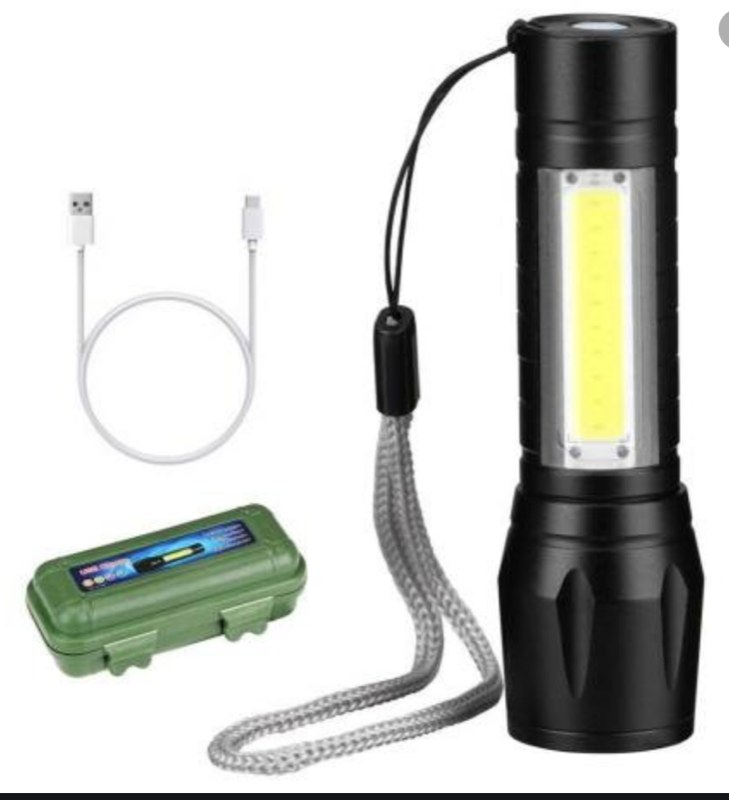 Lanterna LED USB Regulagem foco 14.000 lm 4hs