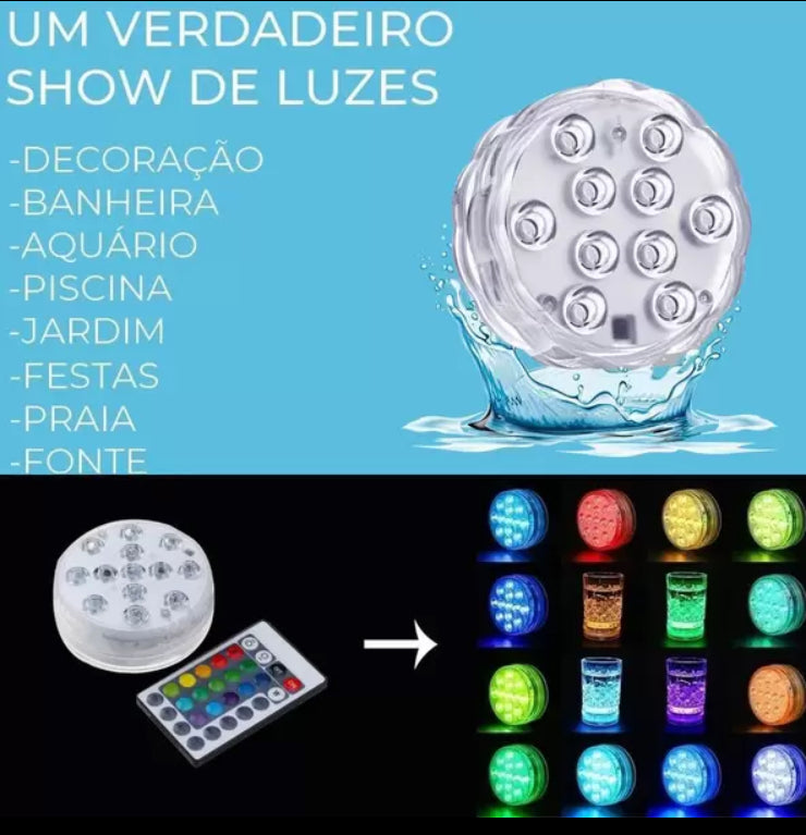 Luminaria Led de piscina, Spot a pilha aquário submersível ip68